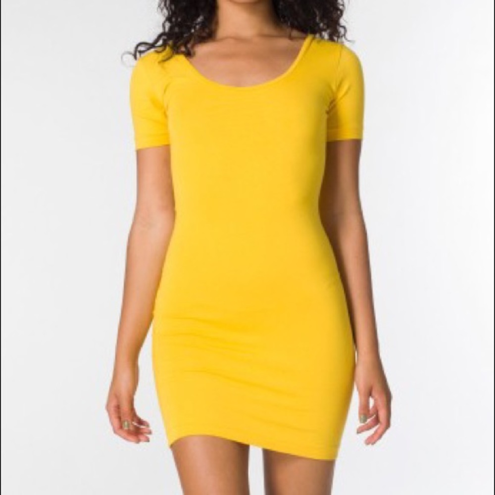 ☀️ American Apparel Yellow Cotton Spandex Dress